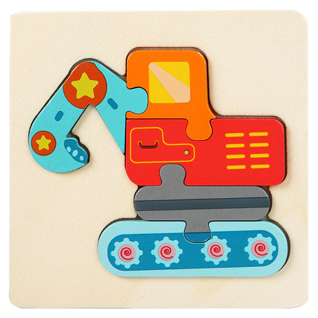 Wooden Geometric 3D Puzzle for Kids Aged 1-3 Gigi's Threaded Treasures