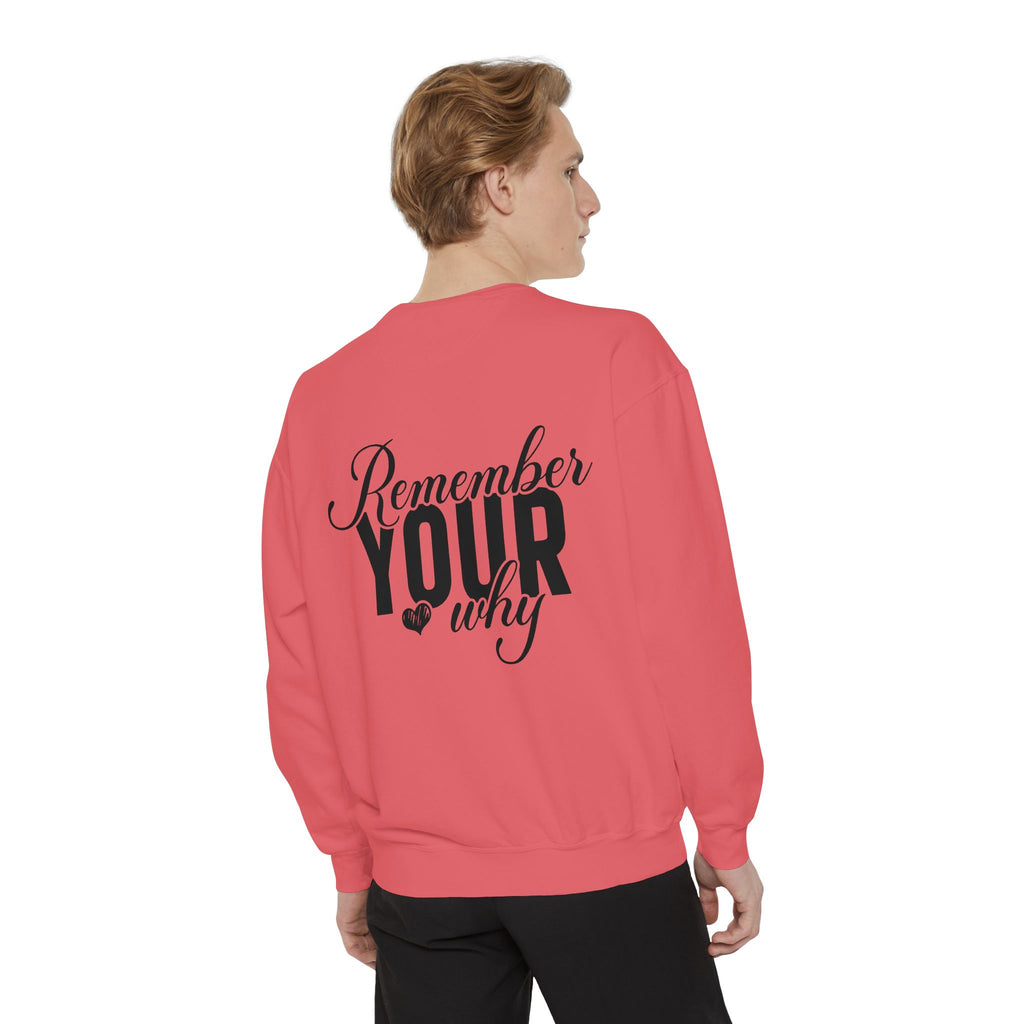 Remember Your Why Sweatshirt — Inspirational Back-Print Crewneck