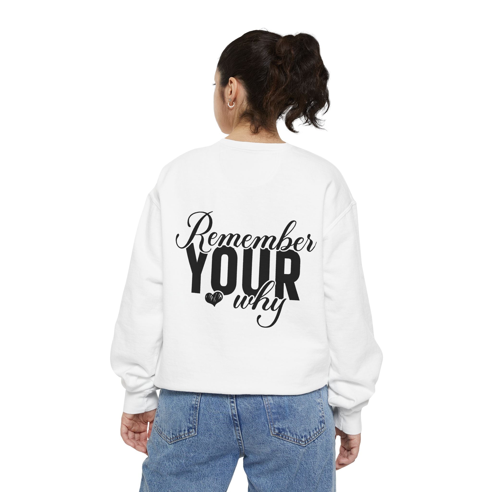 Remember Your Why Sweatshirt — Inspirational Back-Print Crewneck