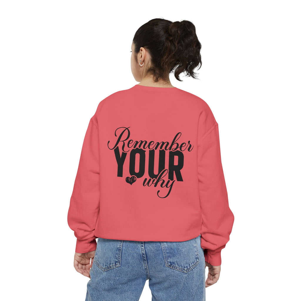 Remember Your Why Sweatshirt — Inspirational Back-Print Crewneck