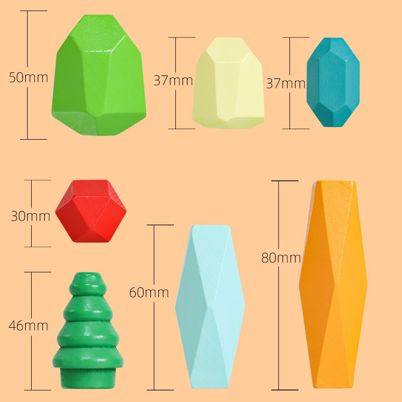 Montessori Wooden Stone Blocks Gigi's Threaded Treasures