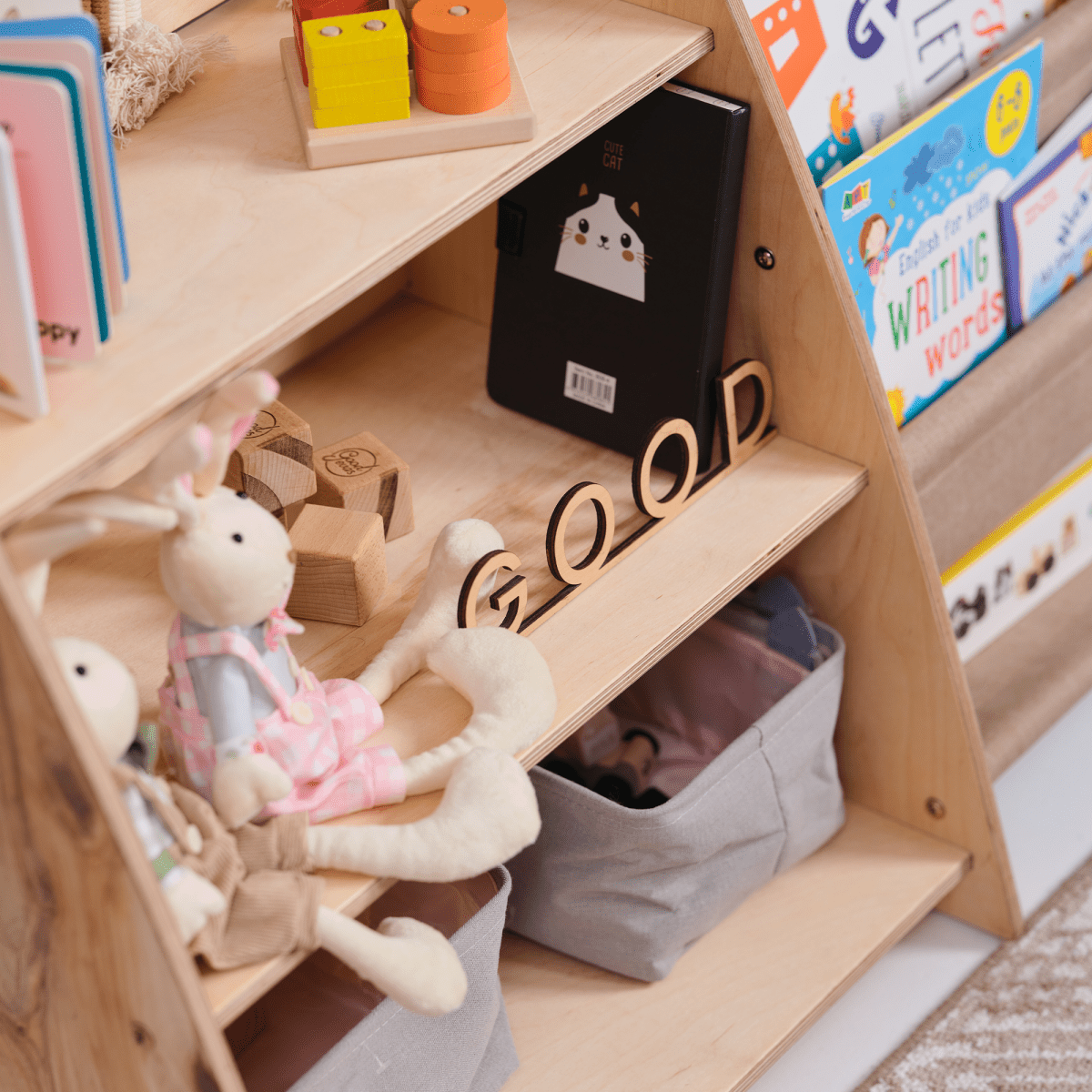 2in1 Montessori Shelf for Books and Toys Goodevas