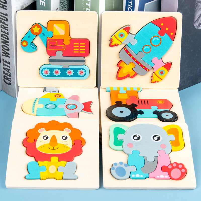 Wooden Geometric 3D Puzzle for Kids Aged 1-3 Gigi's Threaded Treasures