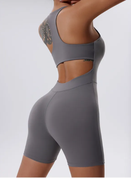 Women's Summer Yoga Quick-Dry Zipper Backless Jumpsuit (S-XL, 4 Colors)