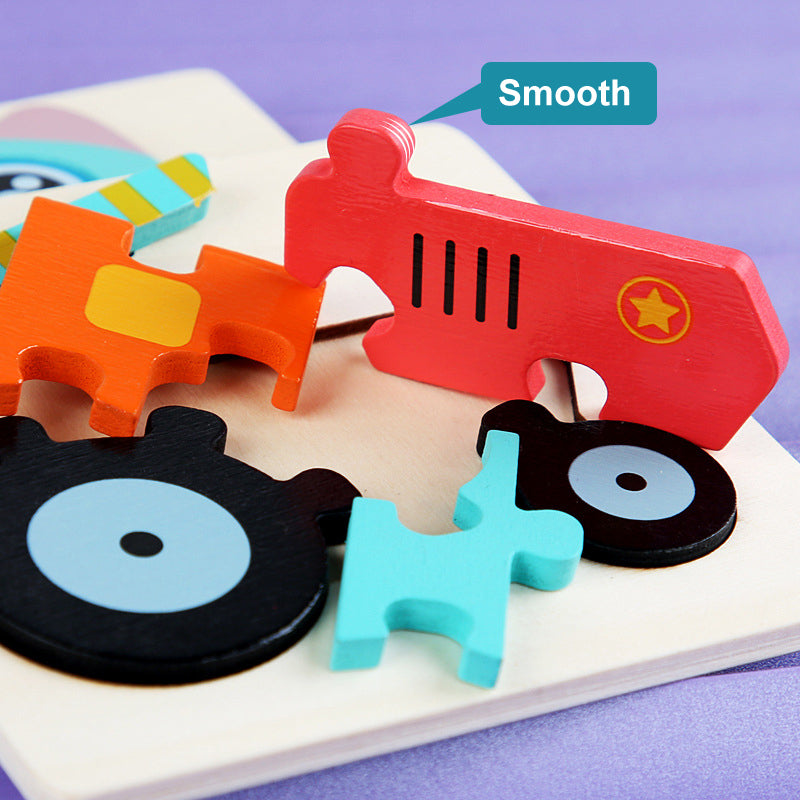 Wooden Geometric 3D Puzzle for Kids Aged 1-3 Gigi's Threaded Treasures