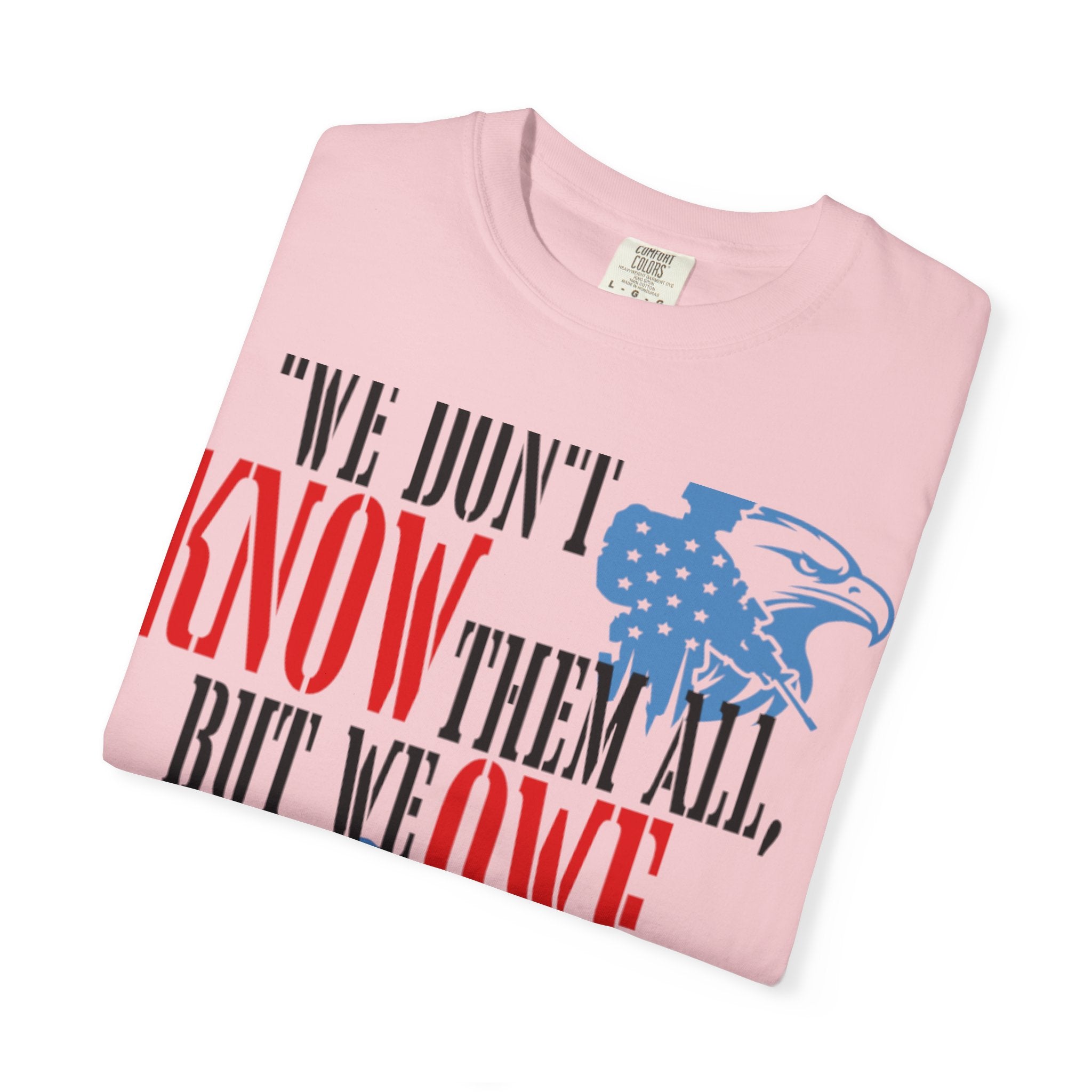 Patriotic Memorial T-Shirt — "We Owe Them All" Veteran Tribute Tee