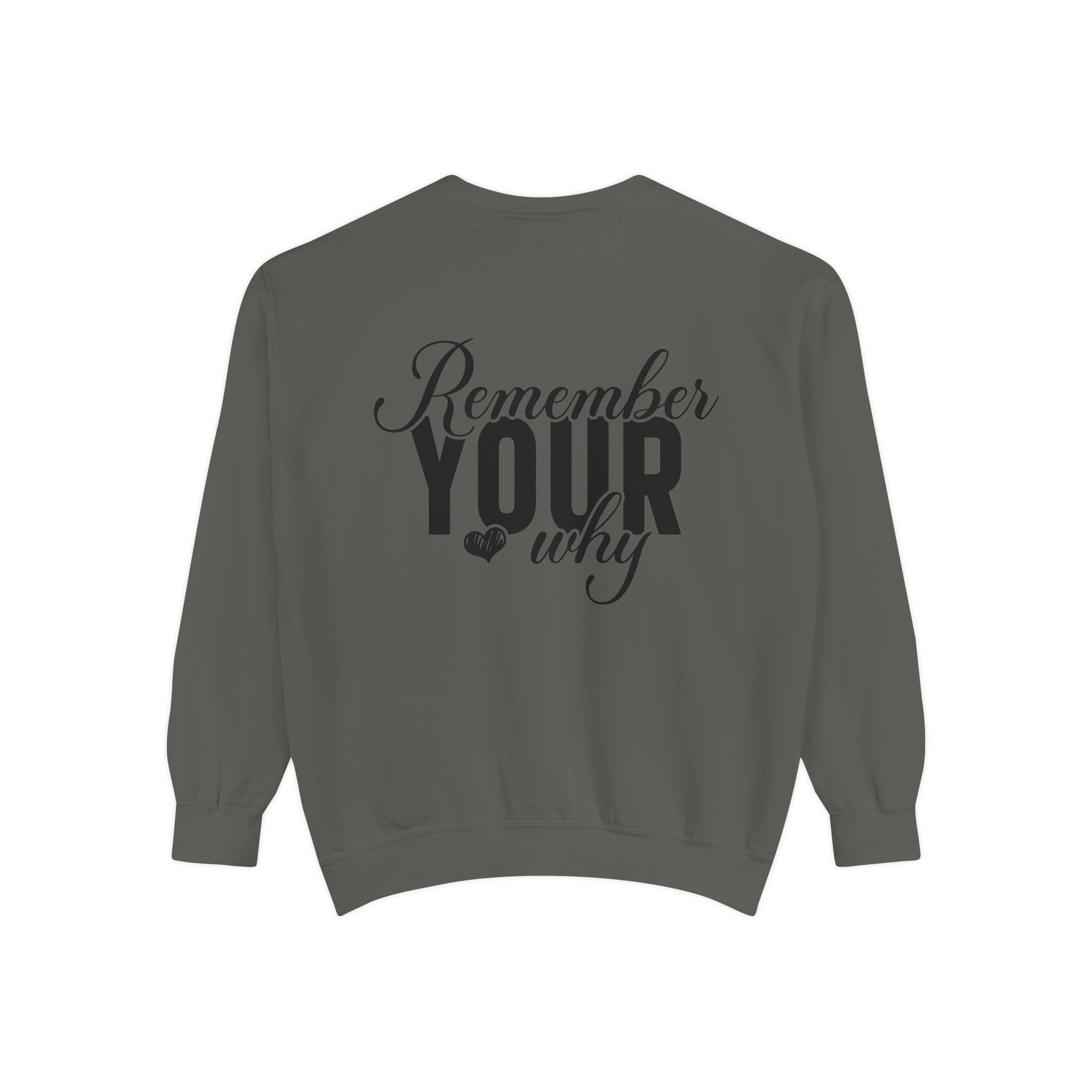Remember Your Why Sweatshirt — Inspirational Back-Print Crewneck