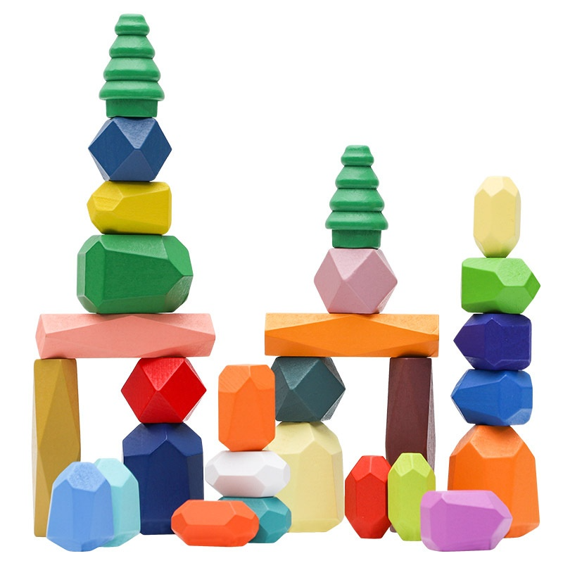 Montessori Wooden Stone Blocks Gigi's Threaded Treasures