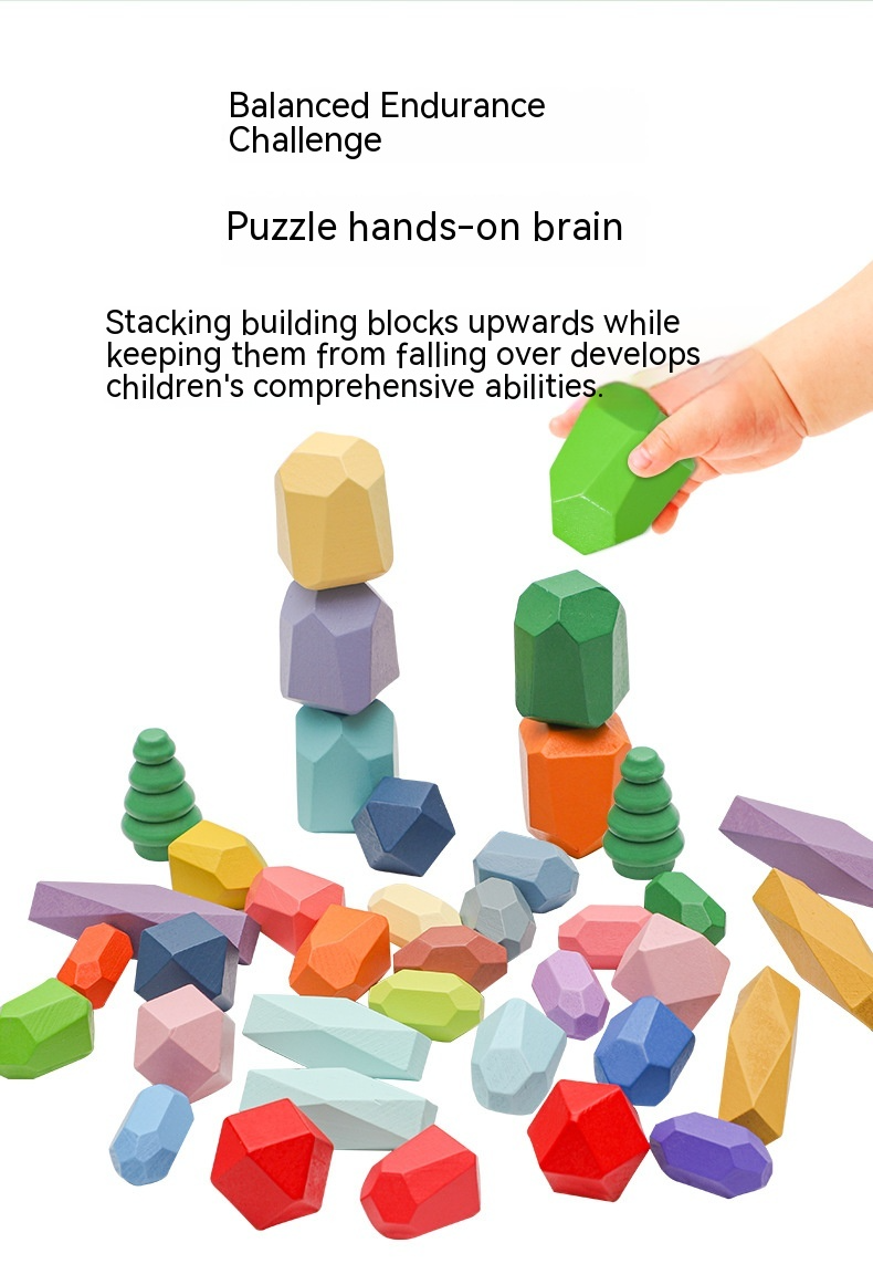 Montessori Wooden Stone Blocks Gigi's Threaded Treasures