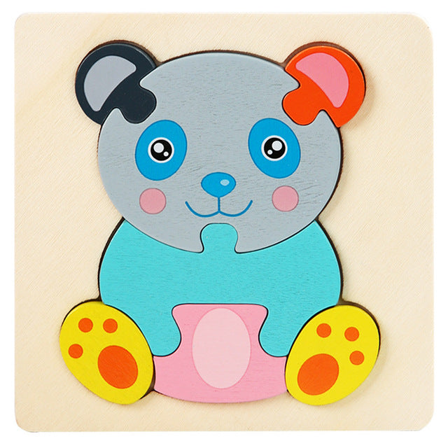 Wooden Geometric 3D Puzzle for Kids Aged 1-3 Gigi's Threaded Treasures