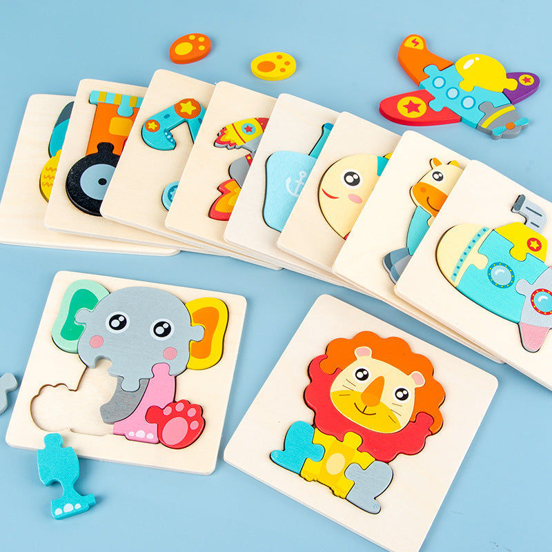 Wooden Geometric 3D Puzzle for Kids Aged 1-3 Gigi's Threaded Treasures